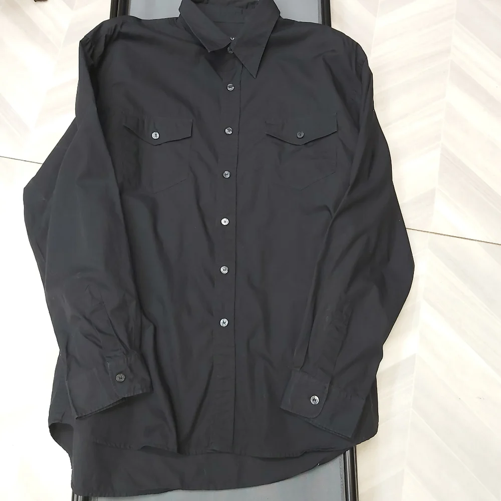Kenneth Cole Black sports/dress shirt - Picture 4 of 14